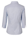 Womens Fine Stripe 3/4 Sleeve Shirt [53-M8213]