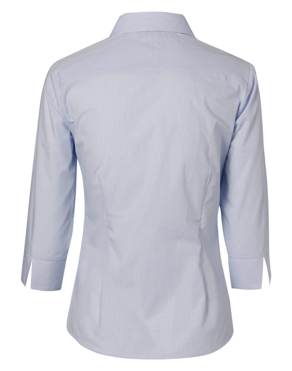 Womens Fine Stripe 3/4 Sleeve Shirt [53-M8213]