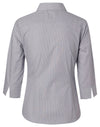 Womens Fine Stripe 3/4 Sleeve Shirt [53-M8213]