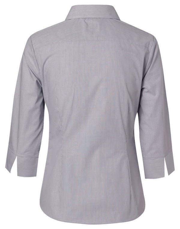 Womens Fine Stripe 3/4 Sleeve Shirt [53-M8213]