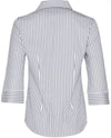 Womens Sateen Stripe 3/4 Sleeve Shirt [53-M8310Q]