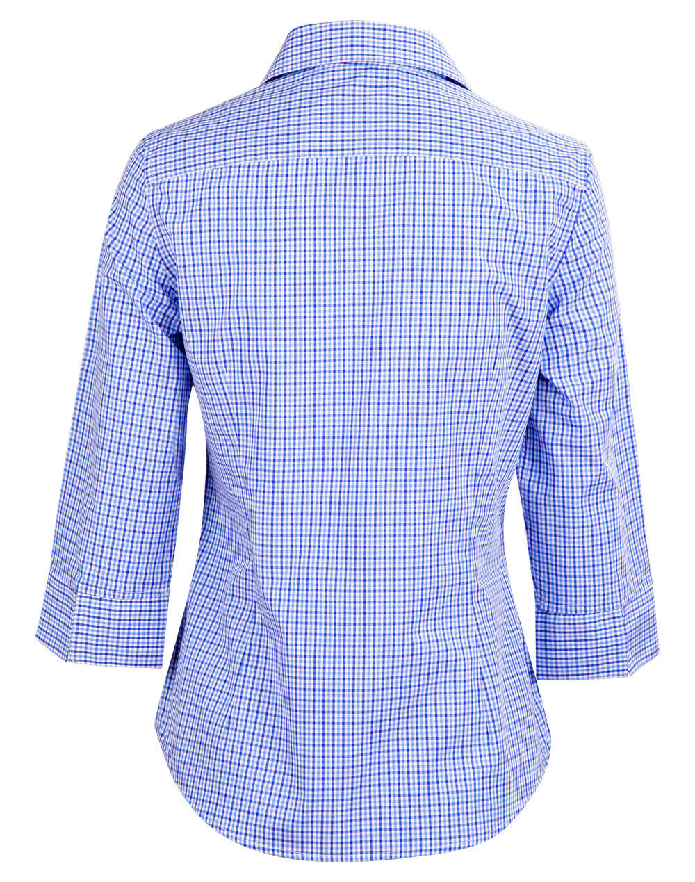 Ladies Two Tone Check 3/4 Sleeve Shirt [53-M8320Q]