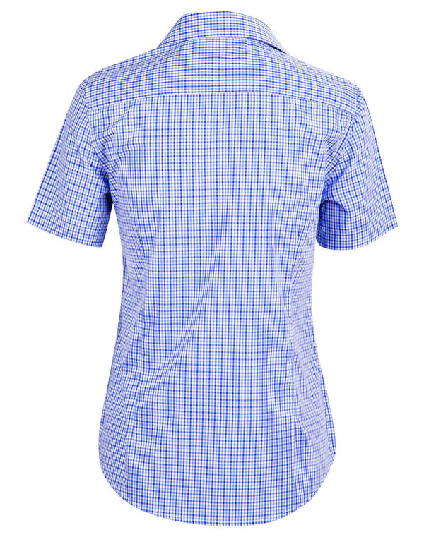 Ladies Two Tone Check S/S Shirt [53-M8320S]