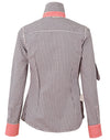 Womens Gingham Check Rollup L/S Shirt [53-M8330L]