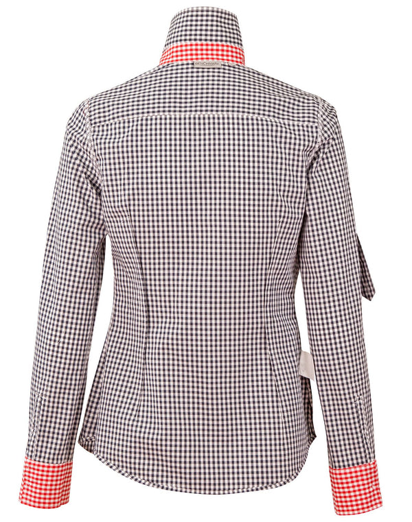 Womens Gingham Check Rollup L/S Shirt [53-M8330L]