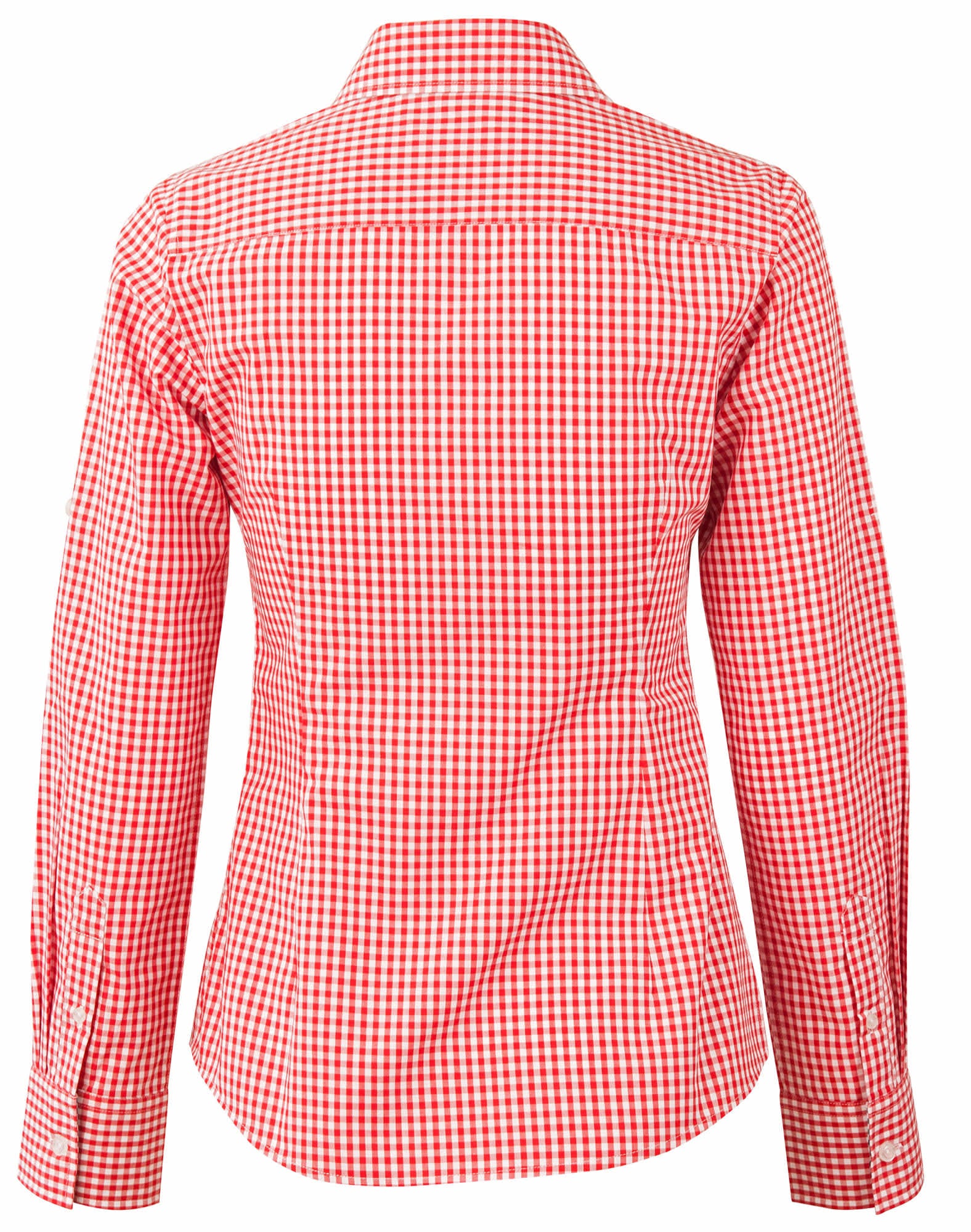 Womens Gingham Check Rollup L/S Shirt [53-M8330L]