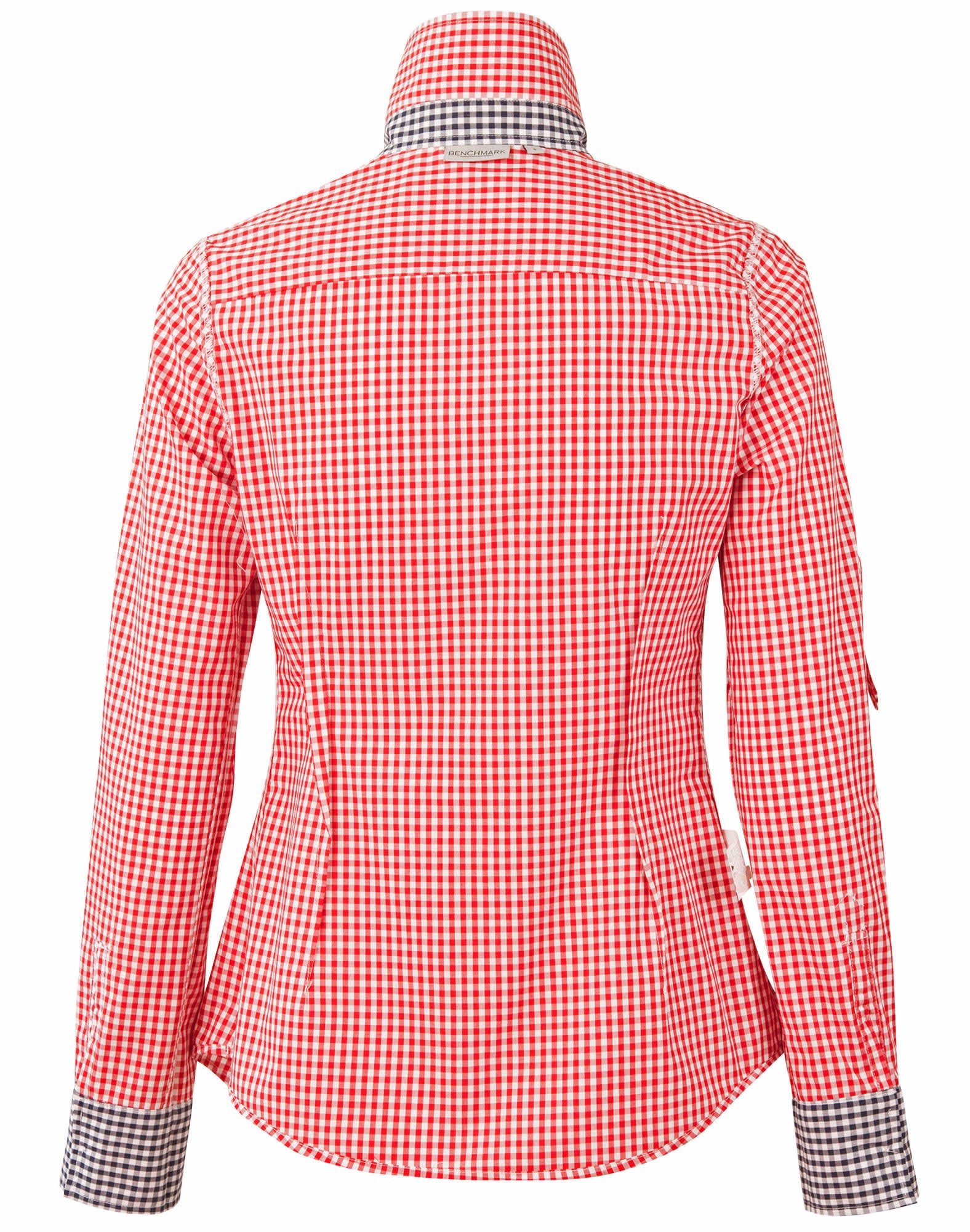 Womens Gingham Check Rollup L/S Shirt [53-M8330L]