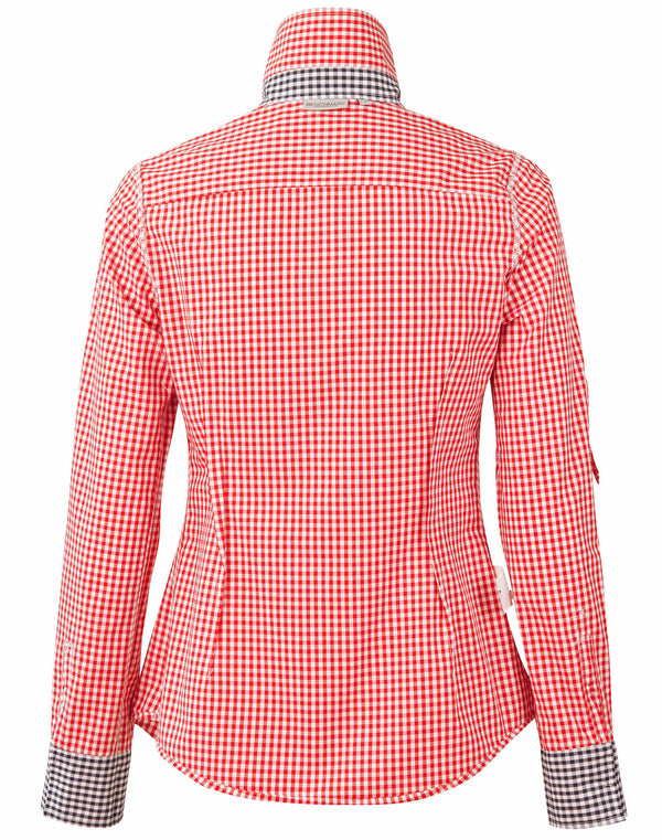 Womens Gingham Check Rollup L/S Shirt [53-M8330L]