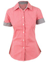 Womens Gingham Check S/S Shirt [53-M8330S]