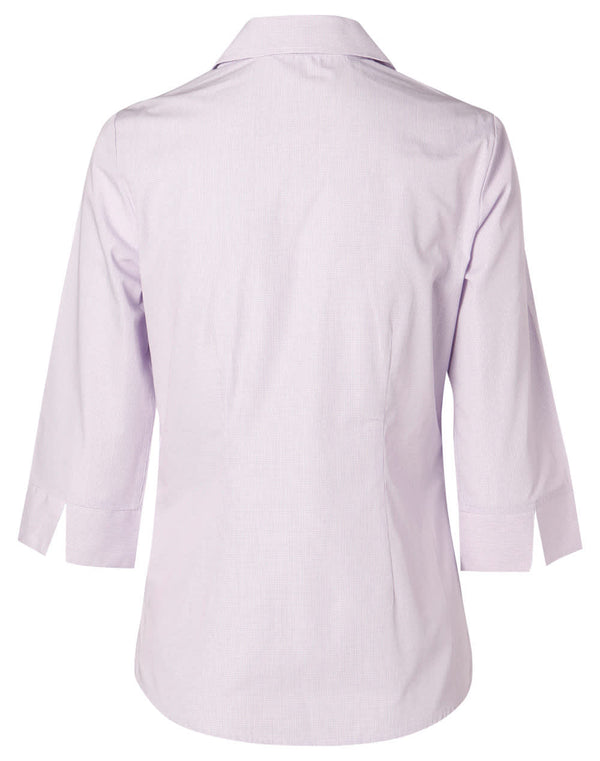 Womens Mini Check 3/4 Sleeve Shirt [53-M8360Q]