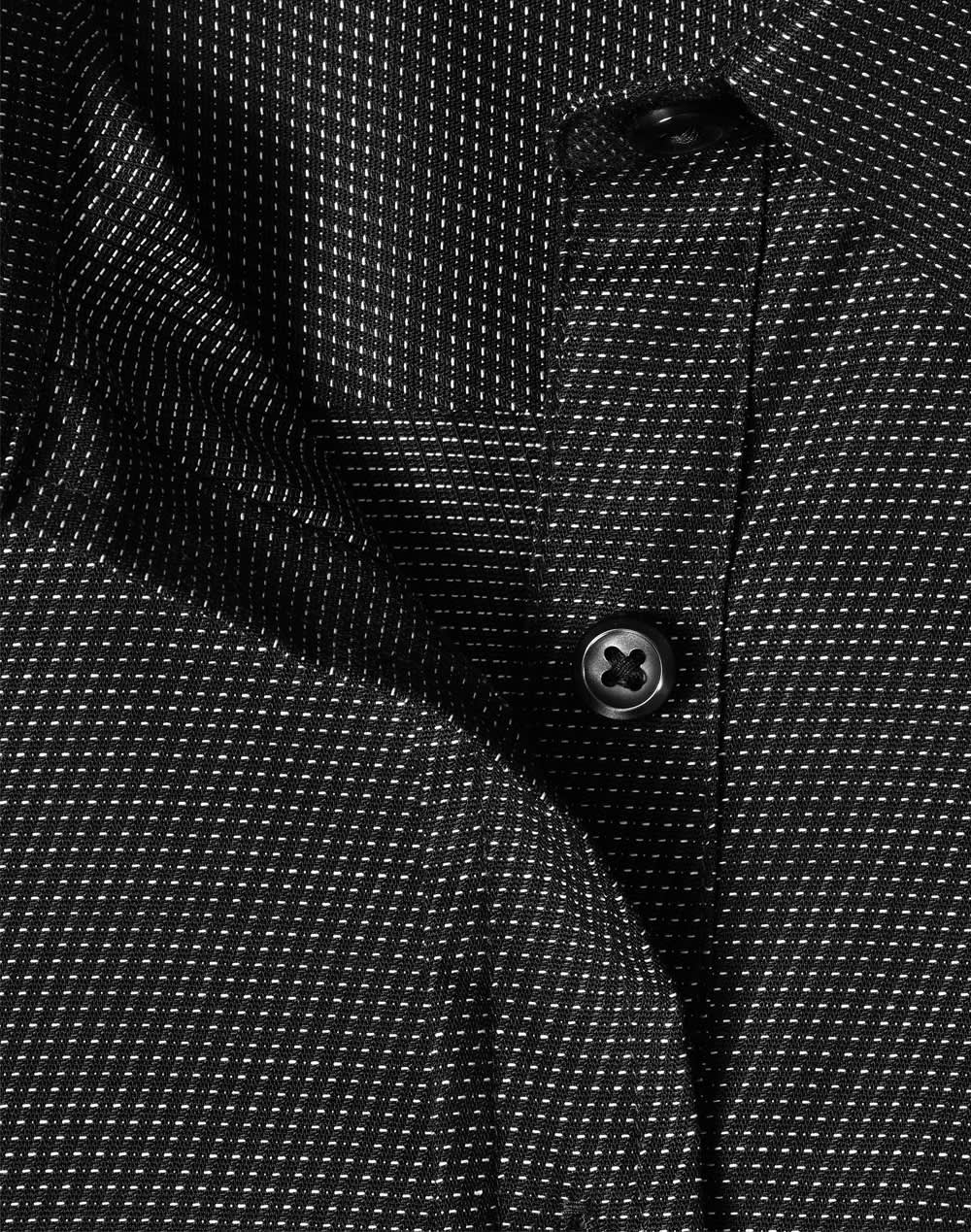 Ladies Pin Dot Stretch L/S Shirt [53-M8400L]