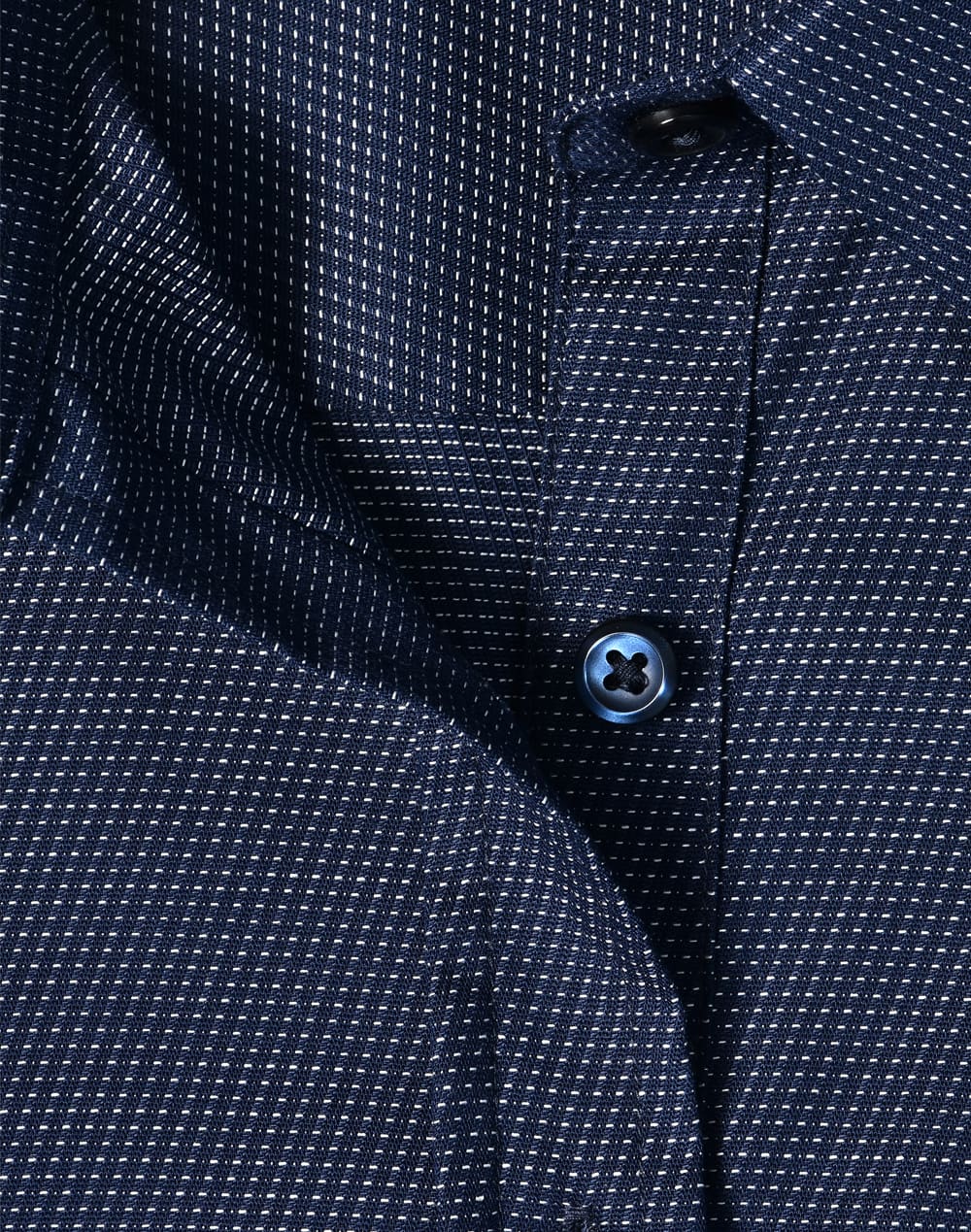 Ladies Pin Dot Stretch L/S Shirt [53-M8400L]