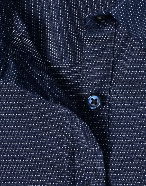 Ladies Pin Dot Stretch L/S Shirt [53-M8400L]