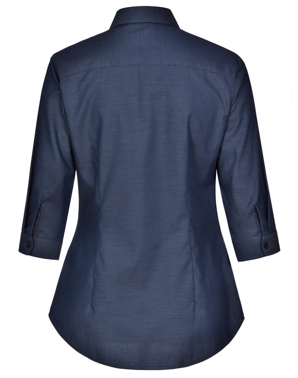 Ladies Pin Dot Stretch 3/4 Sleeve Shirt [53-M8400Q]