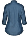 Ladies Pin Dot Stretch 3/4 Sleeve Shirt [53-M8400Q]