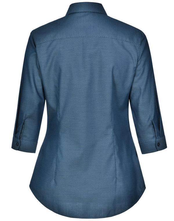 Ladies Pin Dot Stretch 3/4 Sleeve Shirt [53-M8400Q]