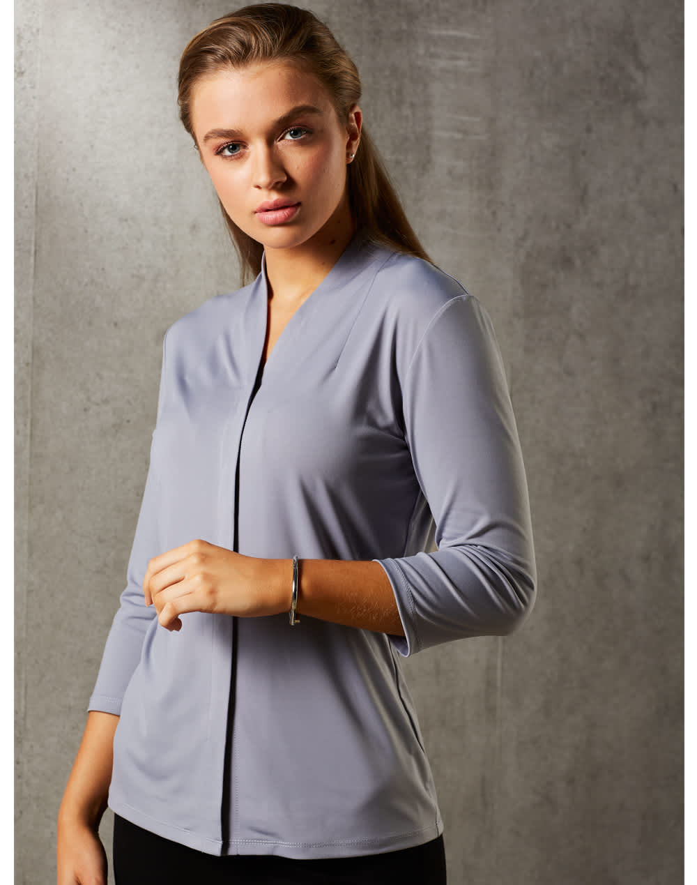Ladies Mid Sleeve Shawline Knit Top [53-M8830]