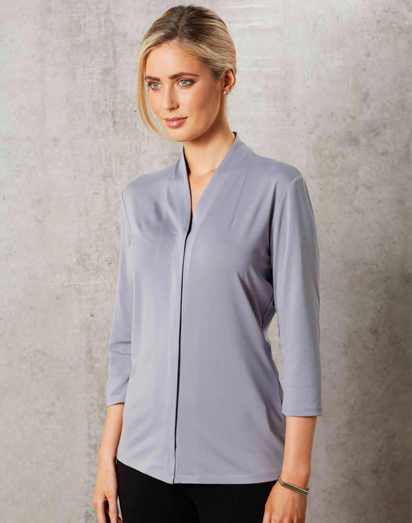 Ladies Mid Sleeve Shawline Knit Top [53-M8830]