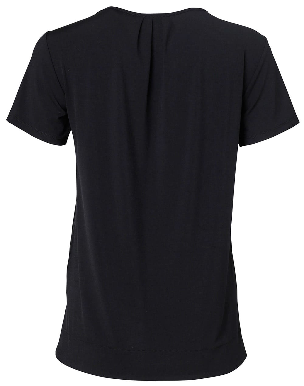 Ladies Round Neck with Pleats S/S Knit Top [53-M8850]