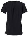 Ladies Round Neck with Pleats S/S Knit Top [53-M8850]