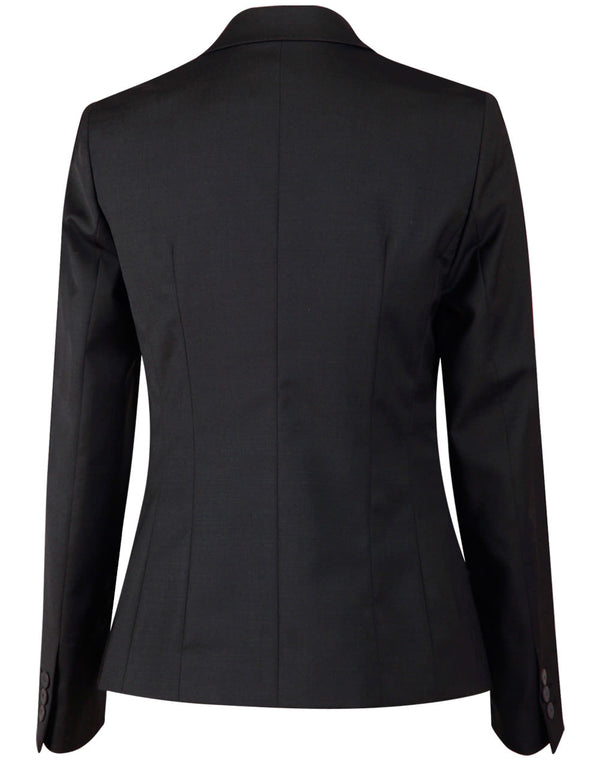 Ladies Wool Blend Stretch One Button Cropped Jacket [53-M9201]