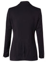 Womens Two Buttons Mid Length Jacket in Poly/Viscose Stretch [53-M9206]