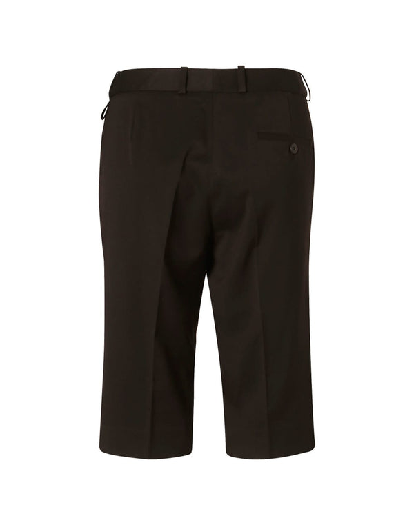 Womens Knee Length Flexi Waist Shorts in Poly/Viscose Stretch [53-M9441]