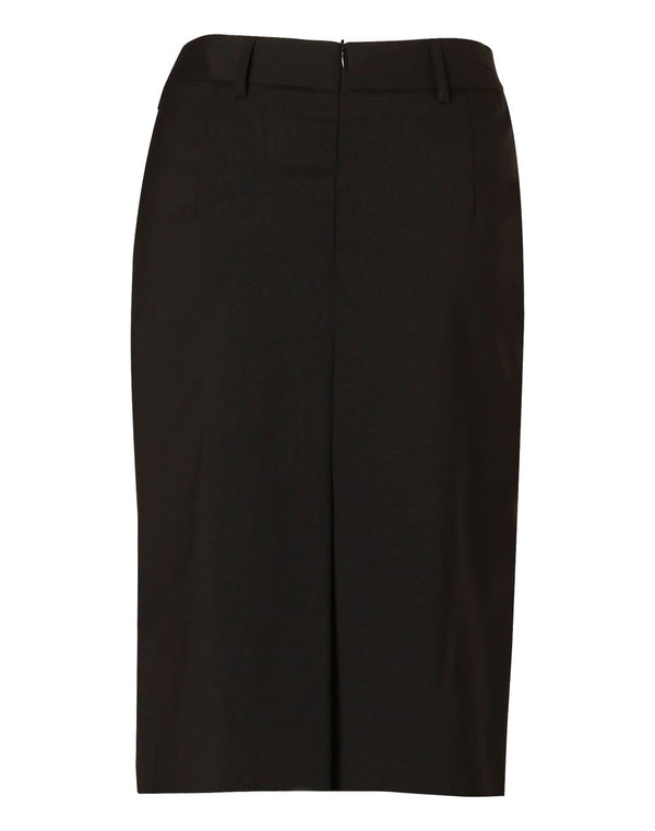 Womens Mid Length Lined Pencil Skirt in Wool Stretch [53-M9470]