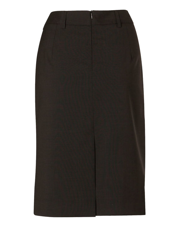 Womens Mid Length Lined Pencil Skirt in Wool Stretch [53-M9470]