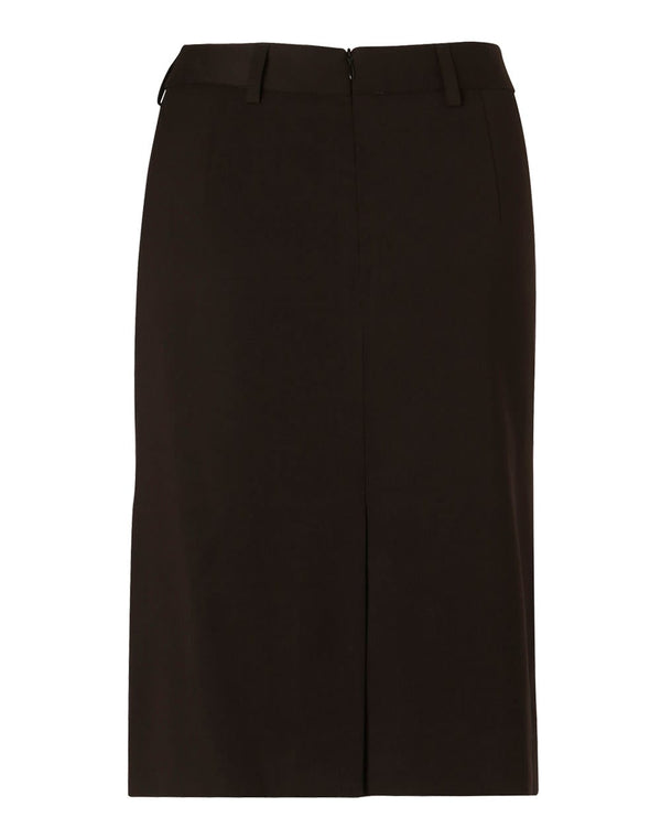 Womens Mid Length Lined Pencil Skirt in Poly/Viscose Stretch [53-M9471]