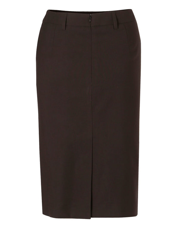 Womens Mid Length Lined Pencil Skirt in Poly/Viscose Stretch [53-M9471]
