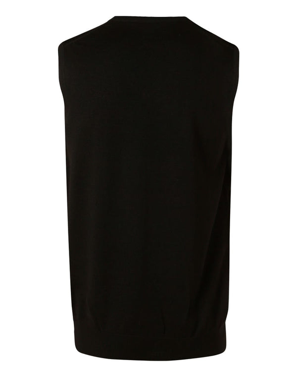 Mens 100 Merino Wool V Neck Vest [53-M9501]