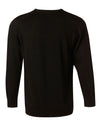 Mens 100 Merino Wool V Neck L/S Sweater [53-M9502]