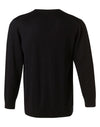 Mens 100 Merino Wool V Neck L/S Sweater [53-M9502]