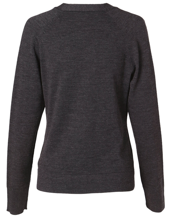 Womens 100 Merino Wool L/S Cardigan [53-M9602]
