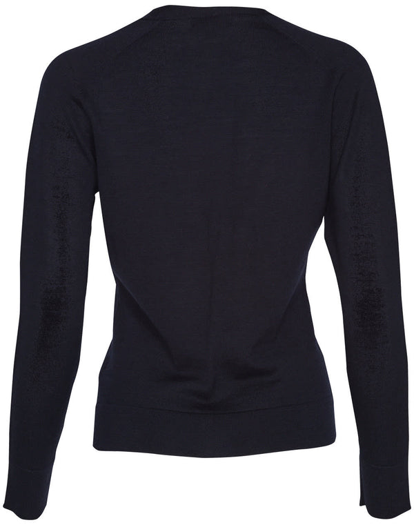 Womens 100 Merino Wool L/S Cardigan [53-M9602]
