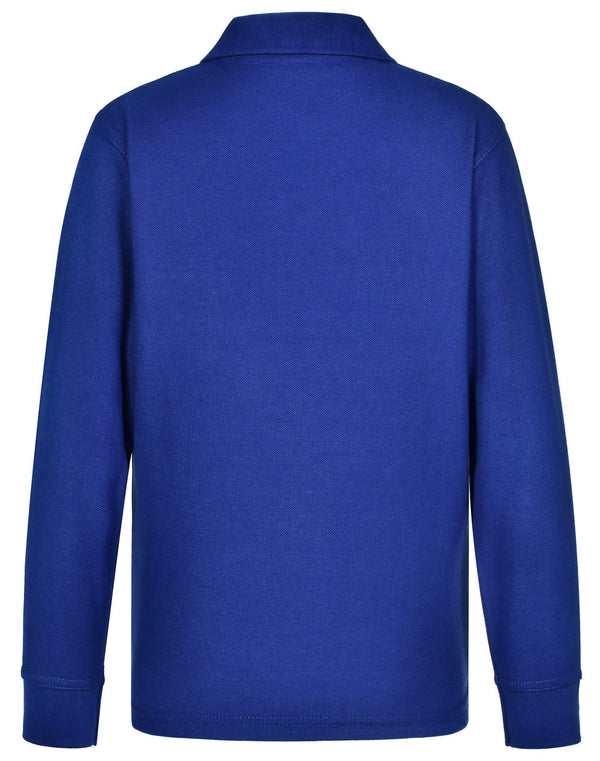 Kids 240gsm Poly/Cotton Pique L/S Polo [53-PS12K]