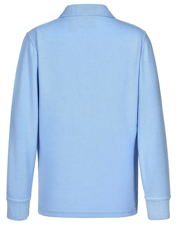Kids 240gsm Poly/Cotton Pique L/S Polo [53-PS12K]