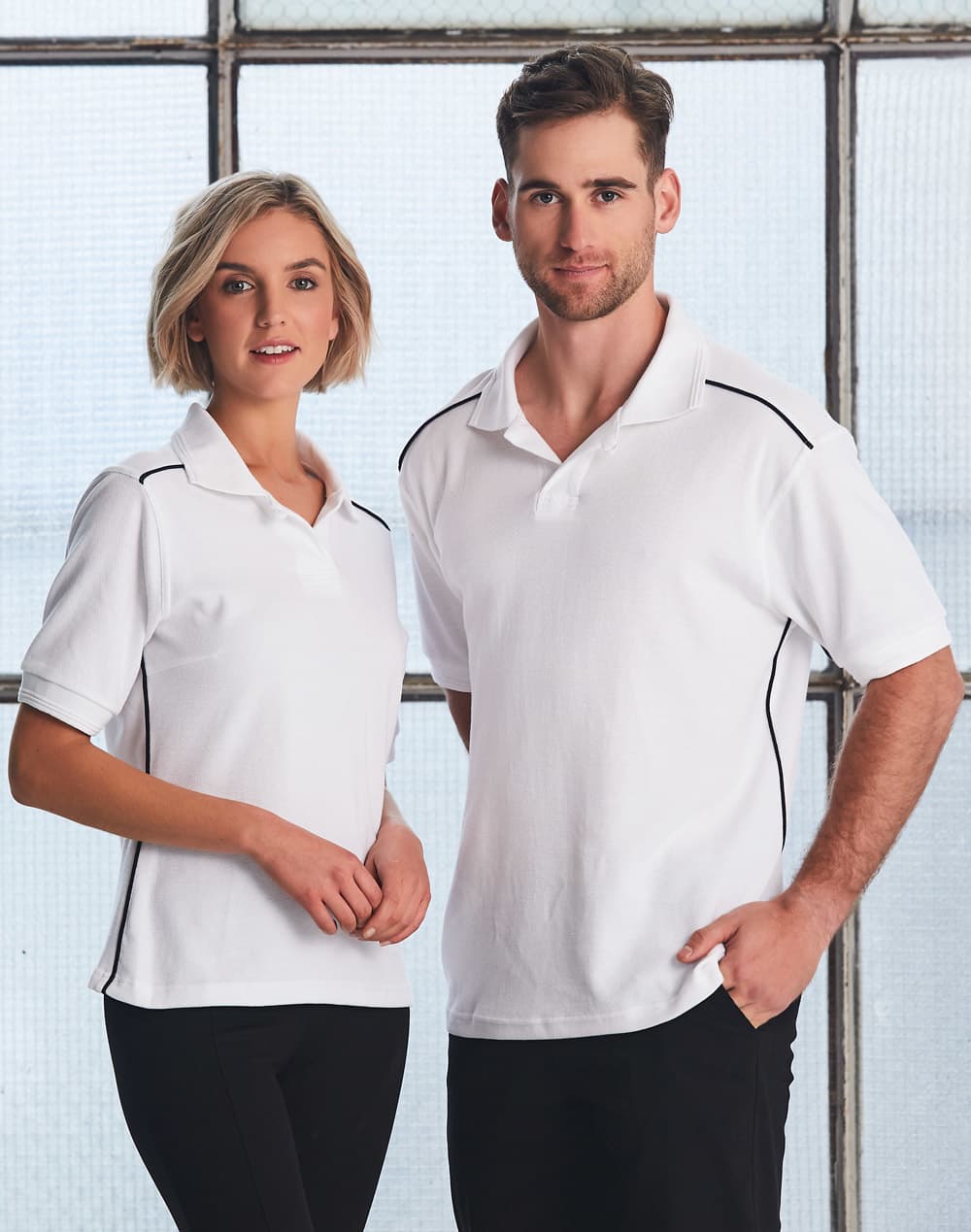 ladies pure cotton contrast piping [53-PS26]