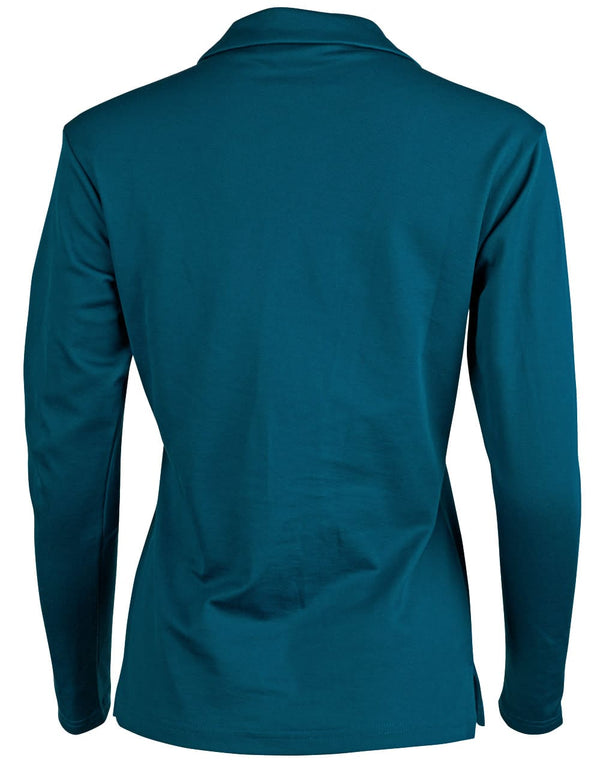 Ladies Cotton Back TrueDry L/S Polo [53-PS36B]