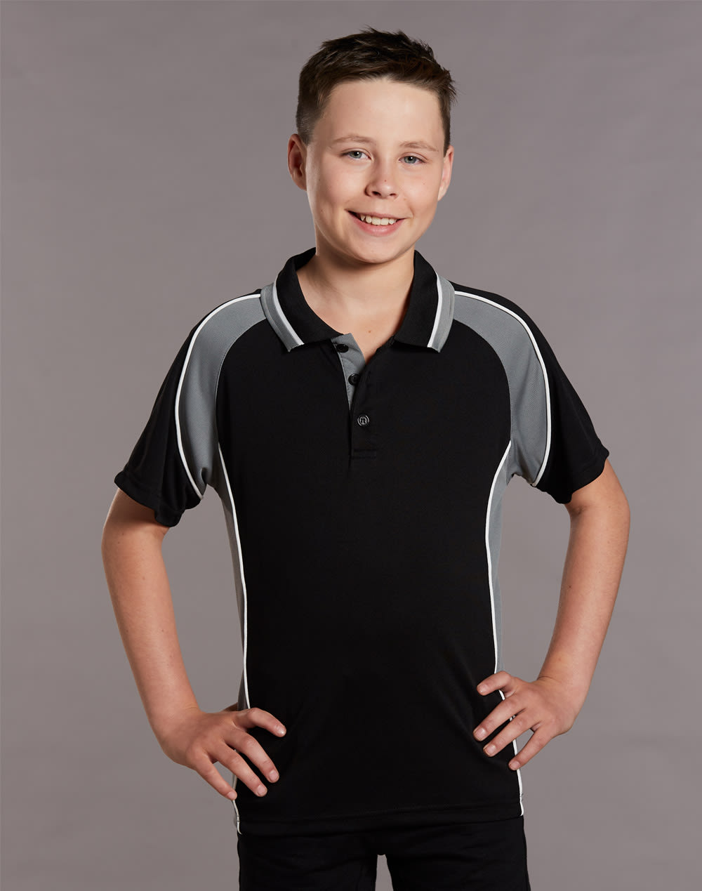 Kids mini waffle CoolDry Polo [53-PS49K]