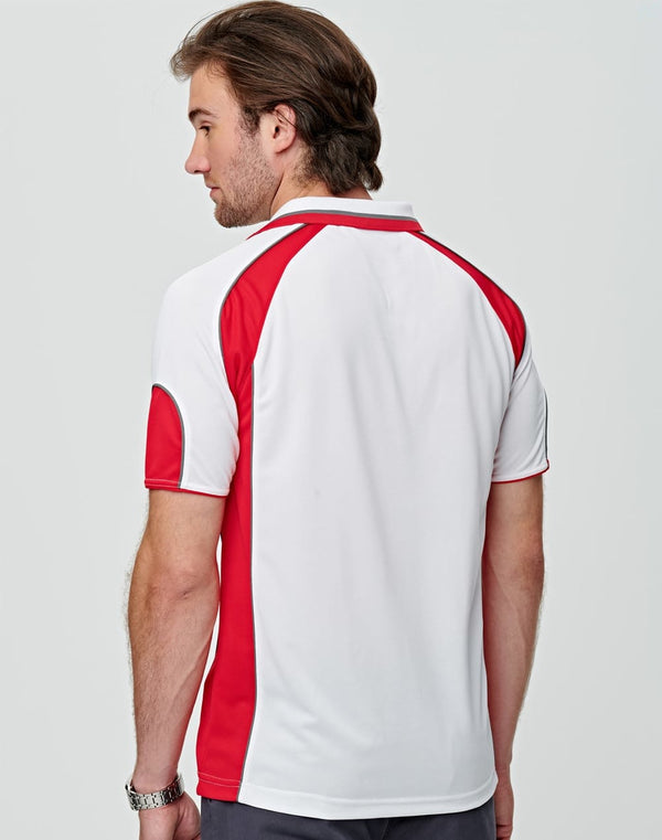 Mens Cooldry Contrast Polo With Sleeve Panel [53-PS61]