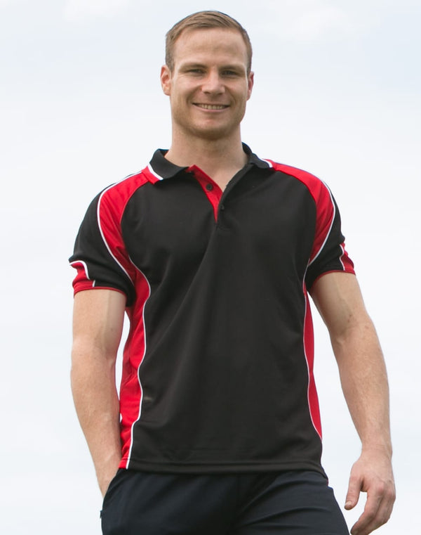 Mens Cooldry Contrast Polo With Sleeve Panel [53-PS61]
