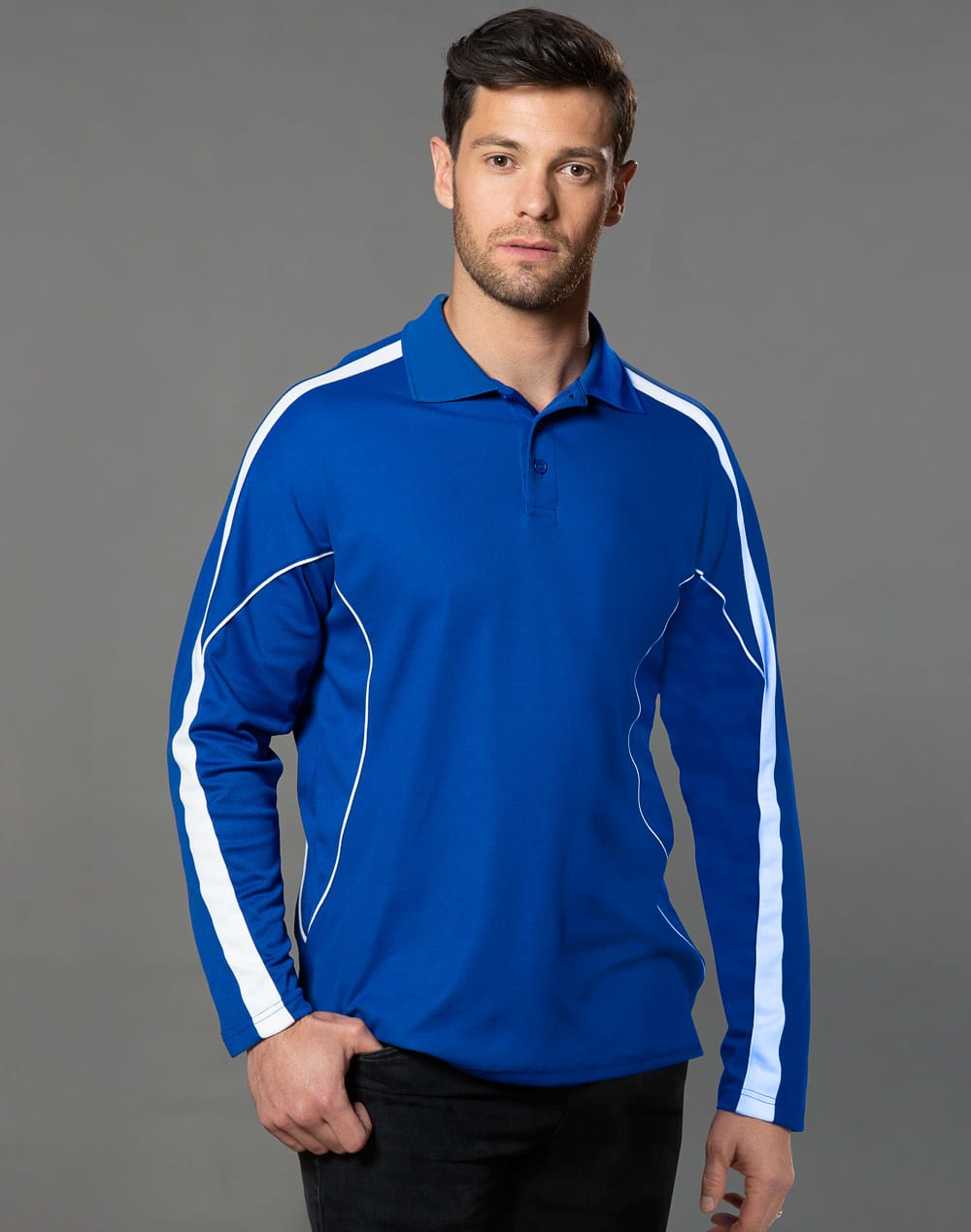 Mens TrueDry Long Sleeve Polo [53-PS69]