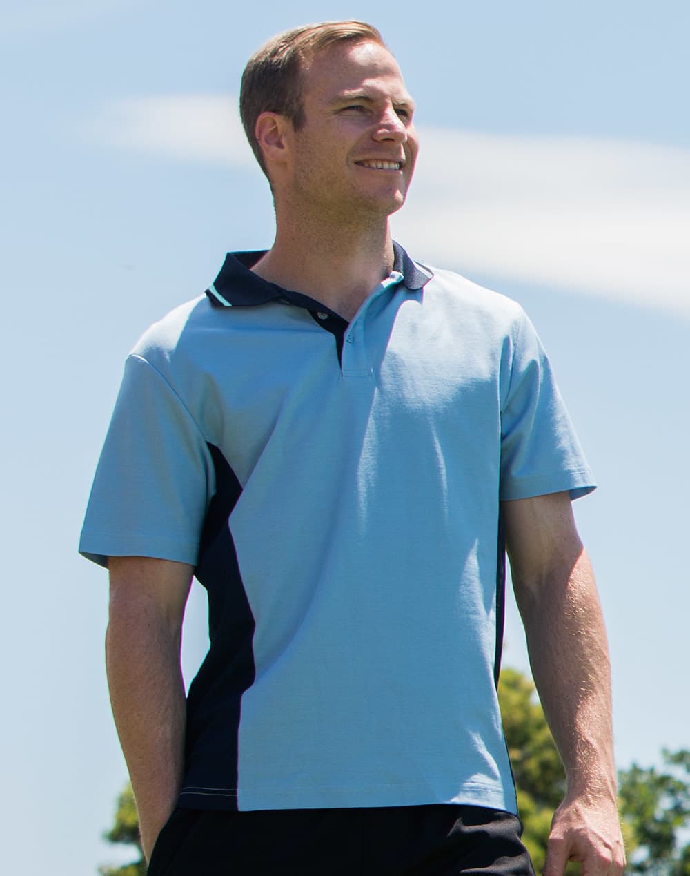 Mens TrueDry Contrast S/S Polo [53-PS73]