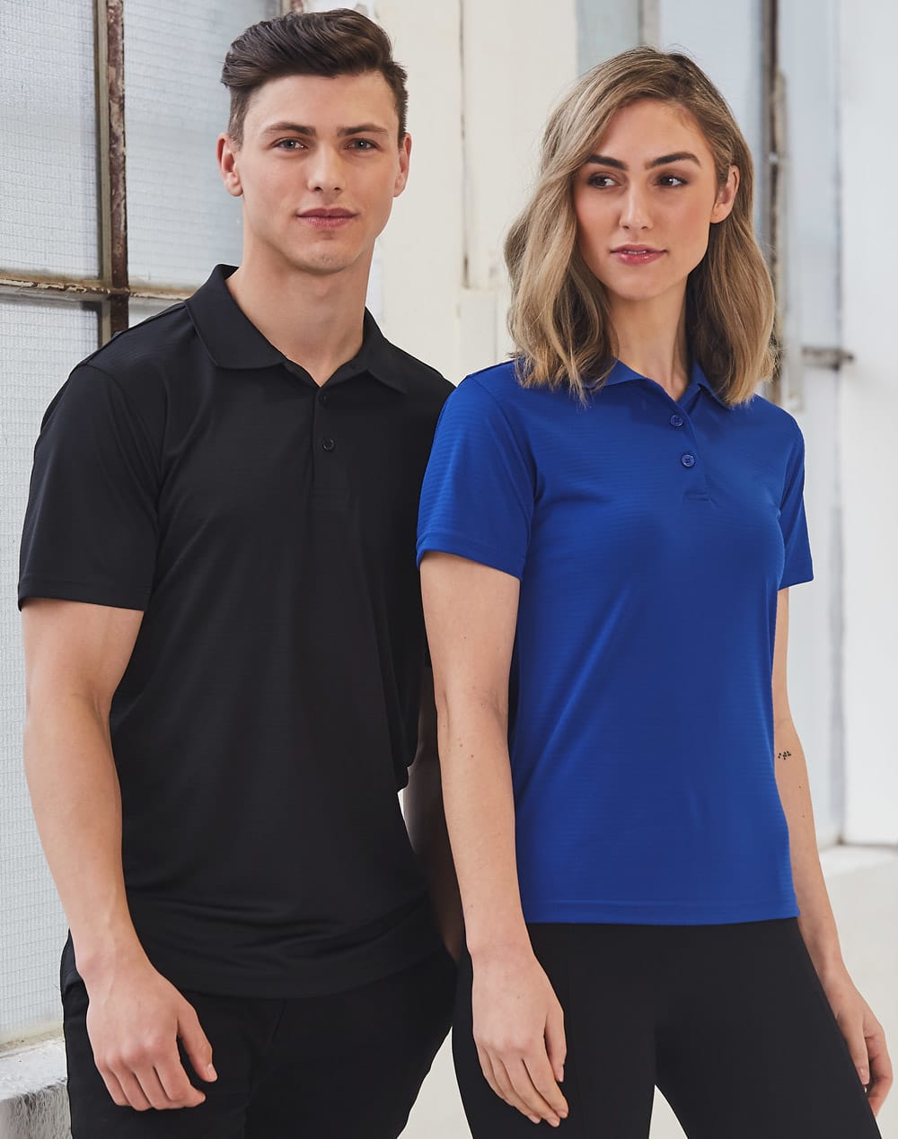 Mens Cooldry Textured Polo [53-PS75]