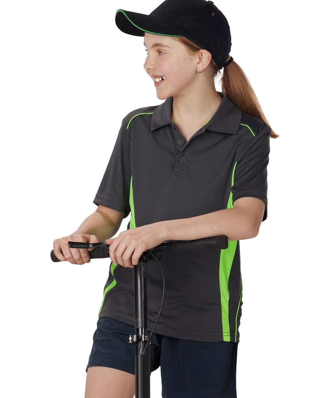 Kids Cooldry S/S Contrast Interlock Polo [53-PS79K]