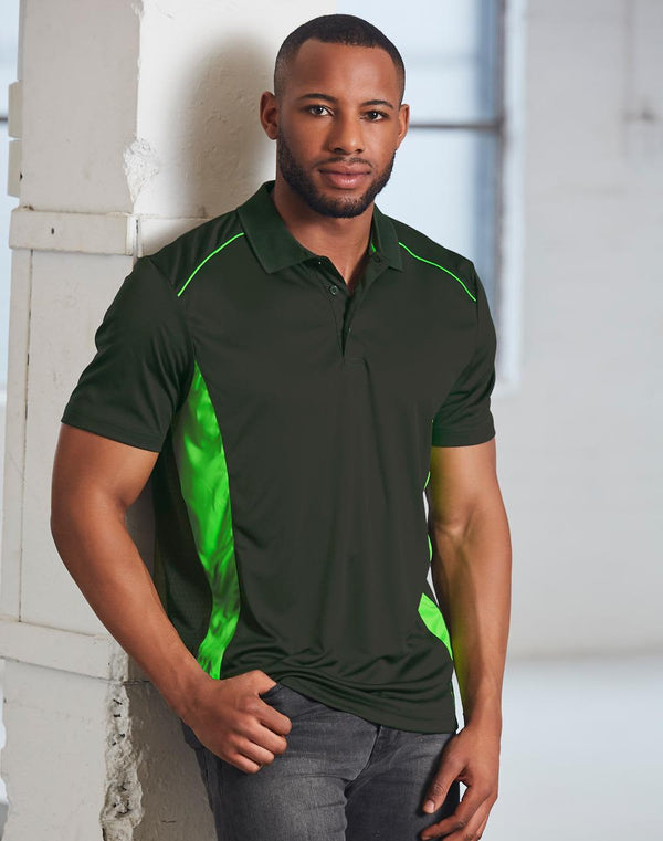 Mens Cooldry S/S Contrast Interlock Polo [53-PS79]
