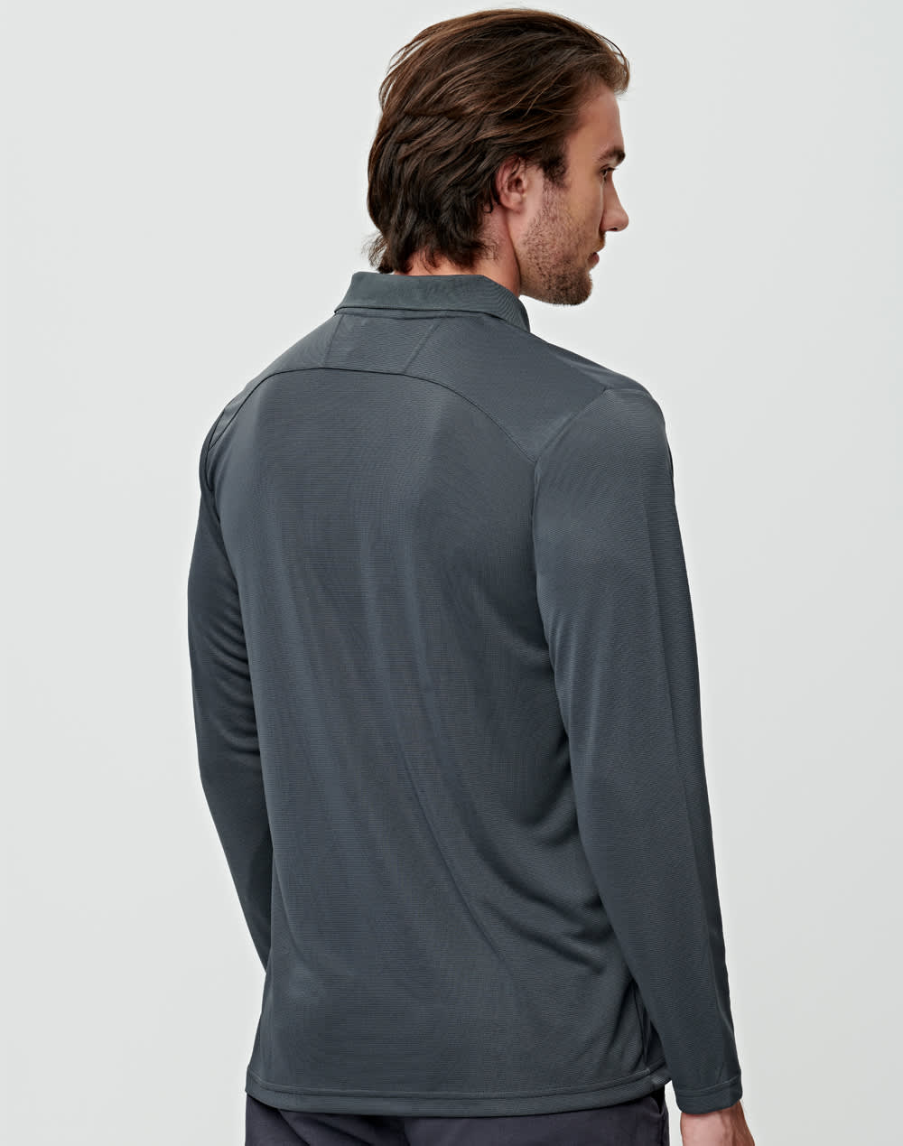 Mens Bamboo Charcoal L/S Polo [53-PS89]