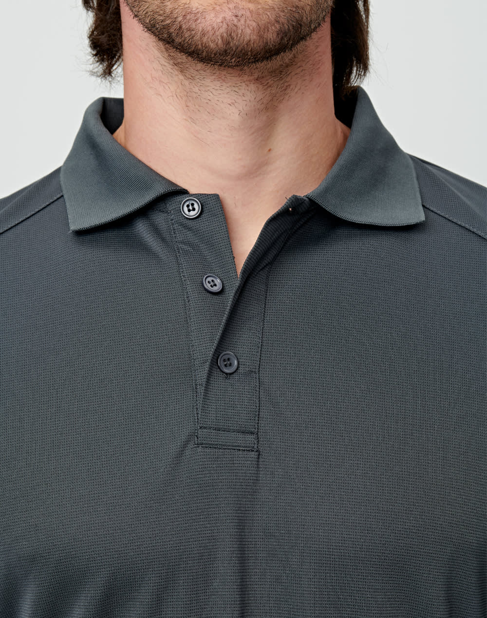 Mens Bamboo Charcoal L/S Polo [53-PS89]